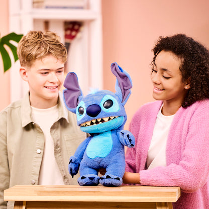 Disney RealFX Stitch Puppet in blue with purple ears, interactive toy for kids