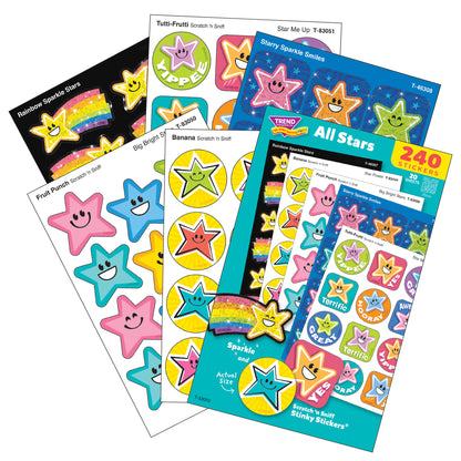 TREND Scratch 'N Sniff All Stars – 240ct Scented Stickers, Star Celebration Pack