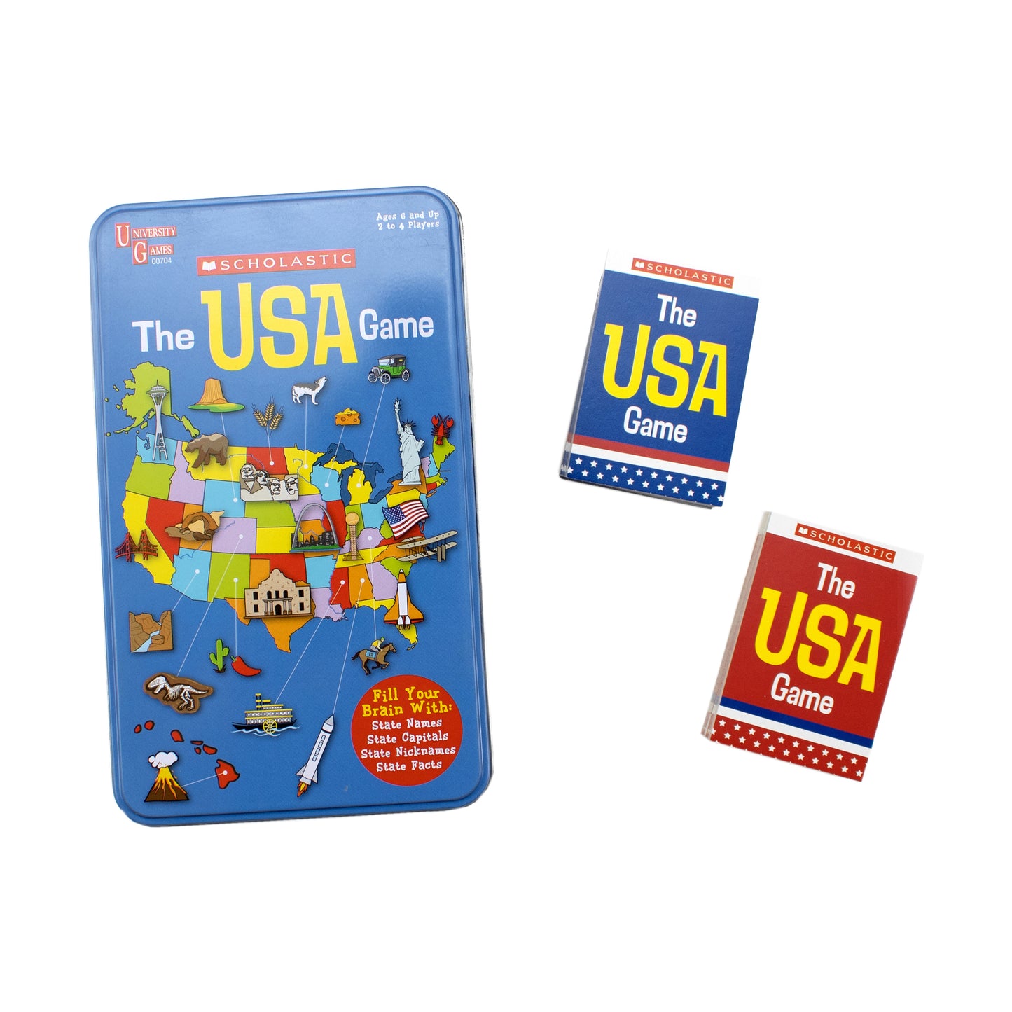 Scholastic USA Geography Showdown - Educational Card Game in a Tin