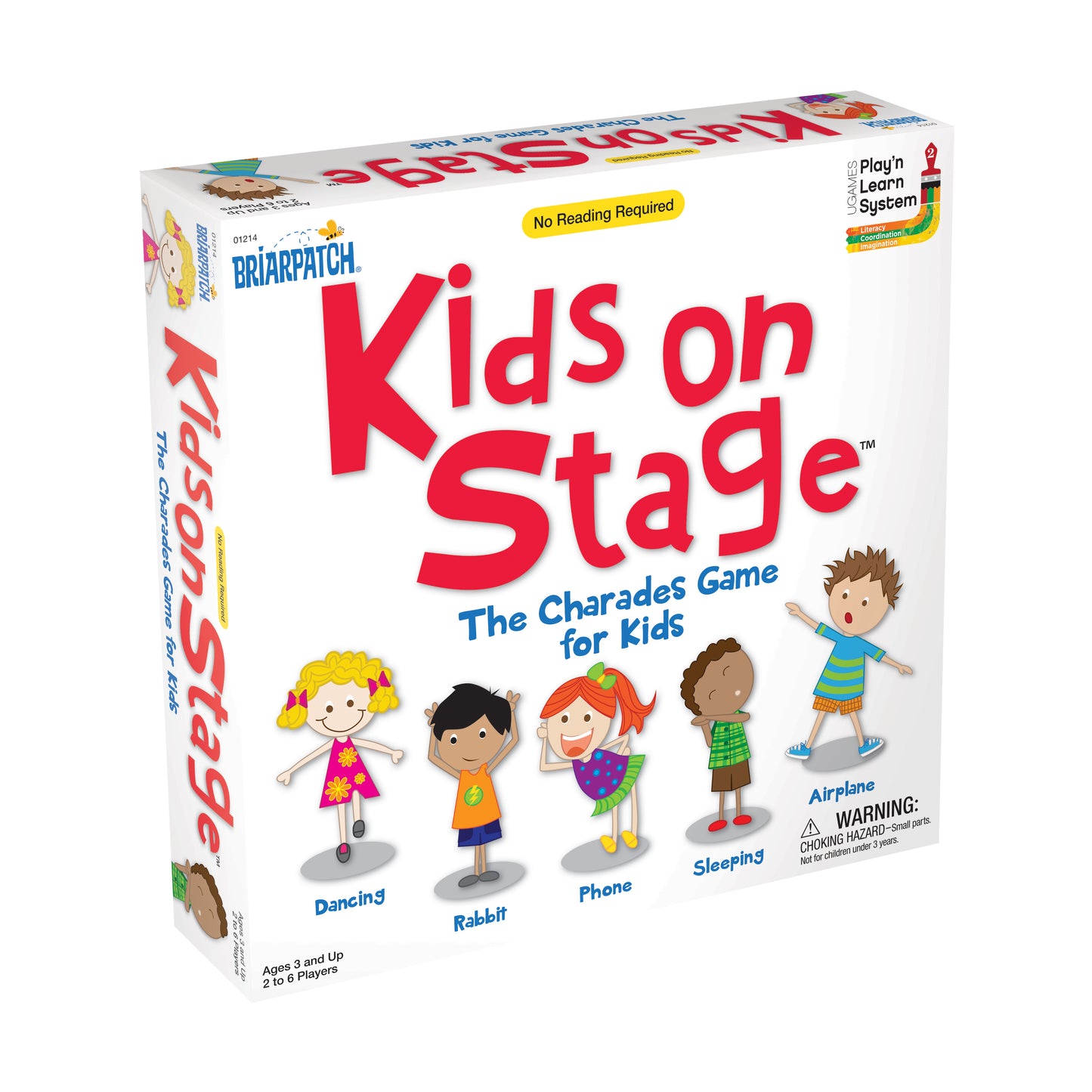Kids on Stage Charades Board Game by Briarpatch featuring colorful cartoon children characters