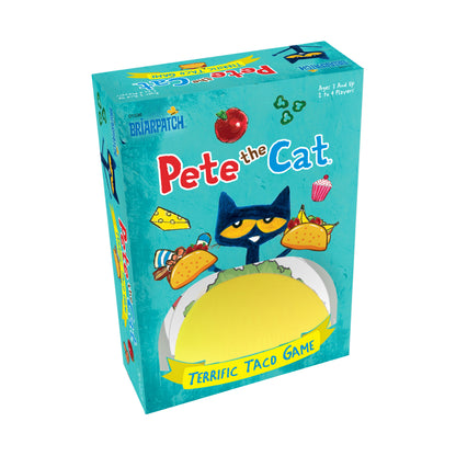 Pete the Cat Terrific Taco Game box featuring blue cat character and colorful taco illustrations