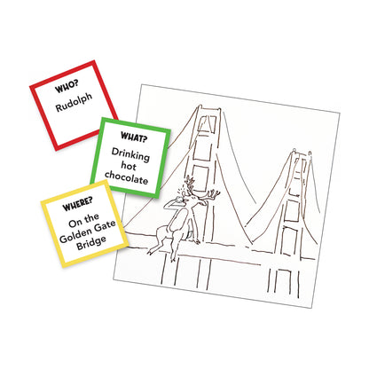 Who What Where Holiday Edition Party Drawing Game