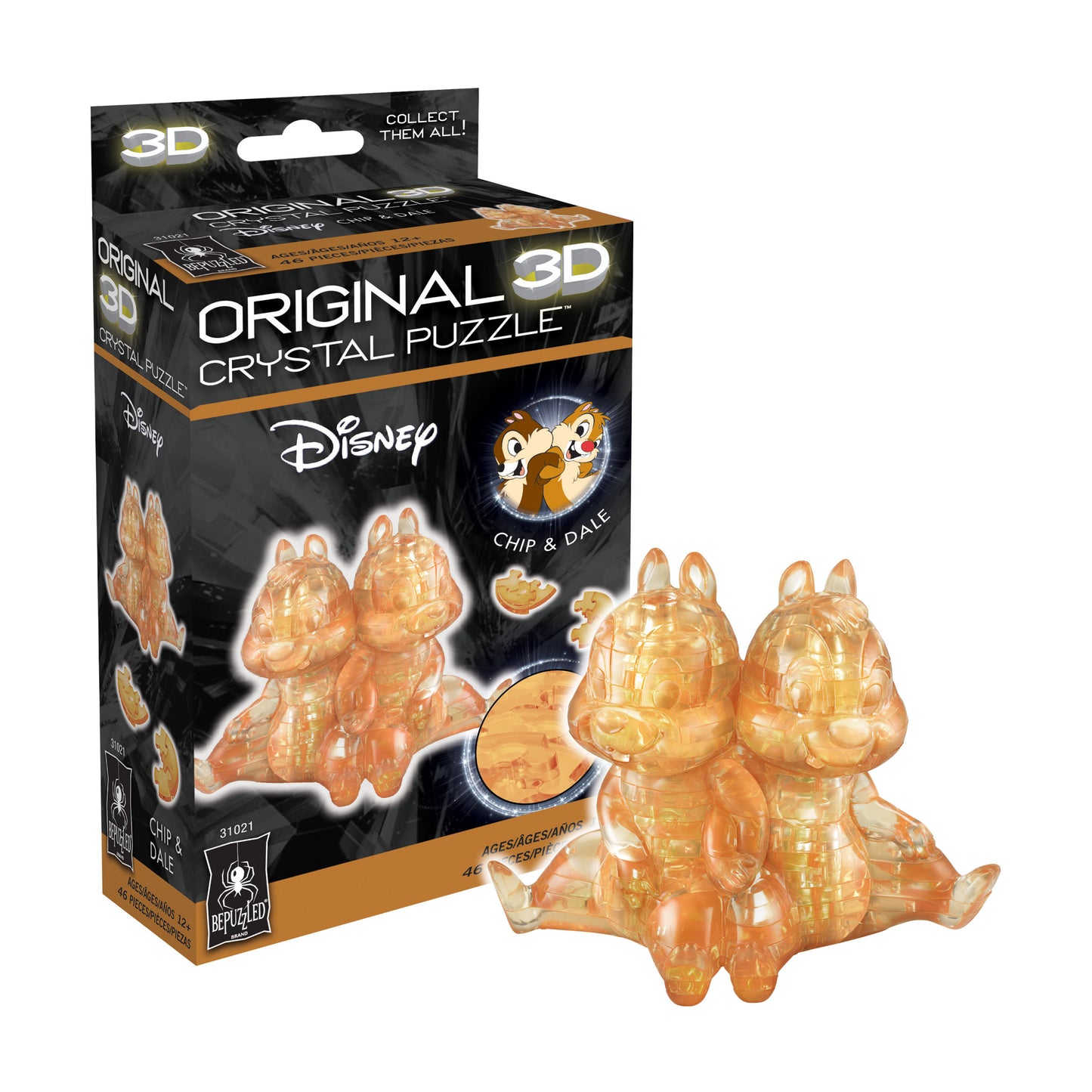 Disney Chip & Dale 3D Crystal Puzzle - 46 Pieces