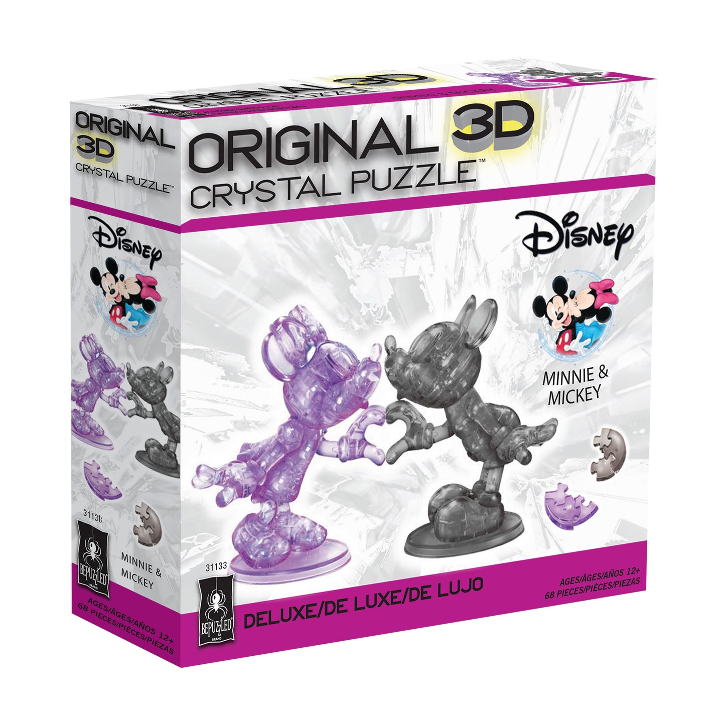 Disney 3D Crystal Puzzle - Minnie & Mickey Heart Deluxe - 68 pc