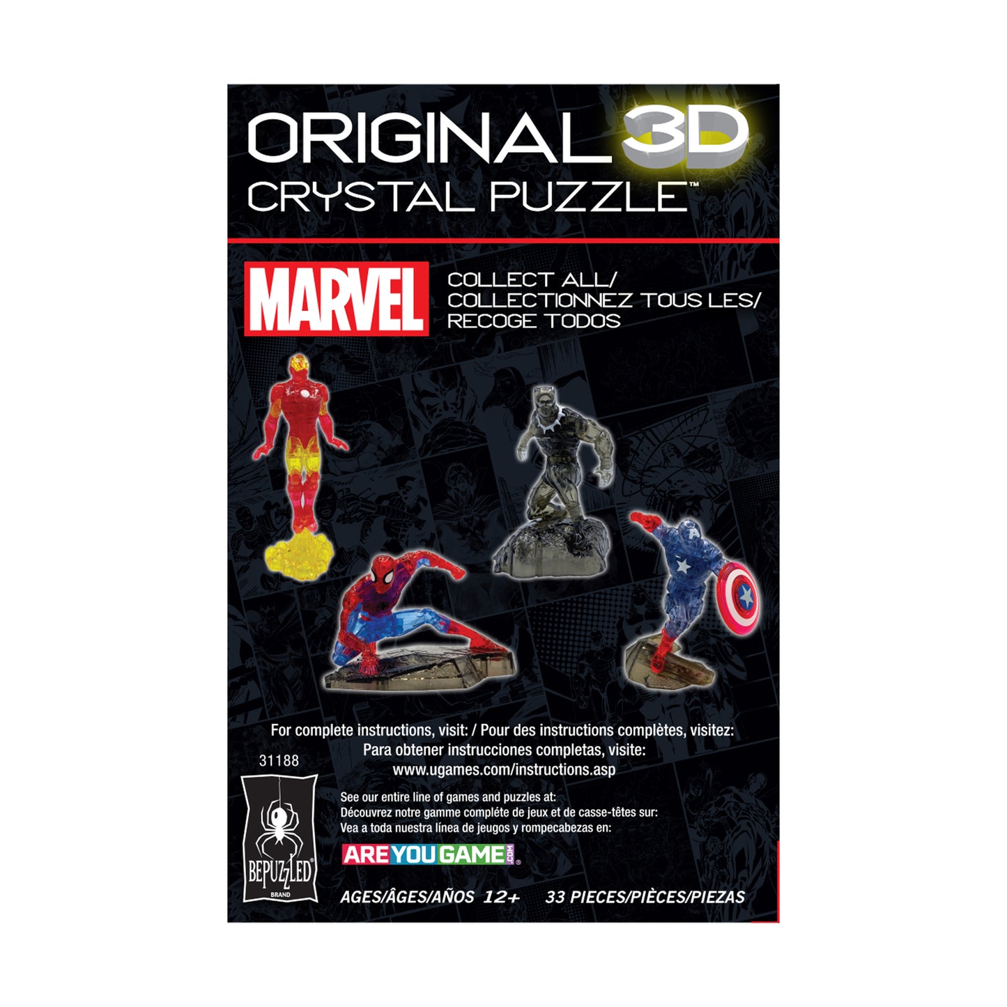 Marvel Spider-Man 3D Crystal Puzzle - 33 Piece Set