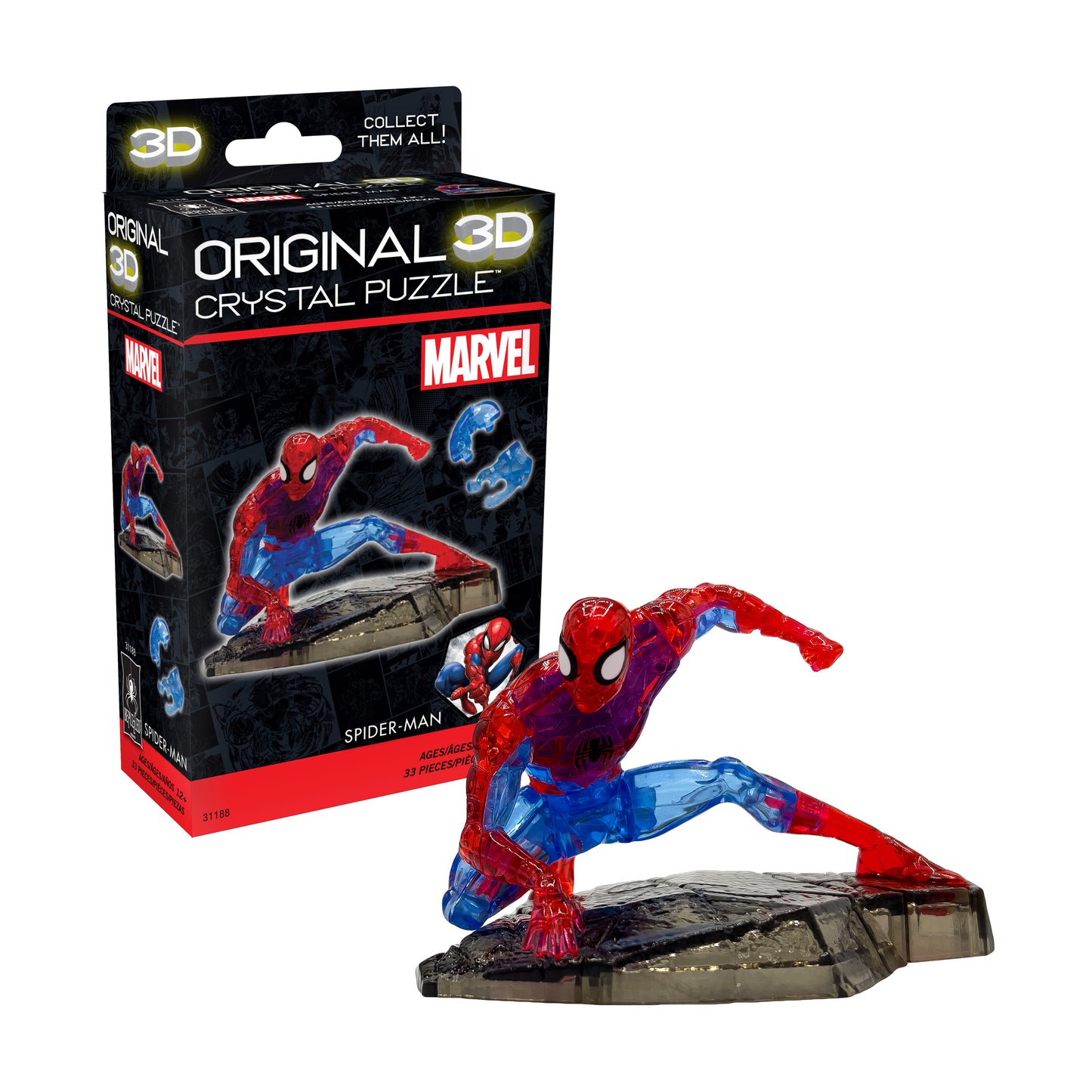 Marvel Spider-Man 3D Crystal Puzzle - 33 Piece Set
