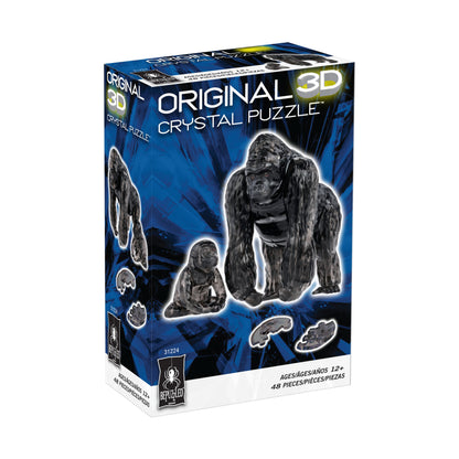 3D Crystal Puzzle - Gorilla and Baby (Black): 48 Pcs