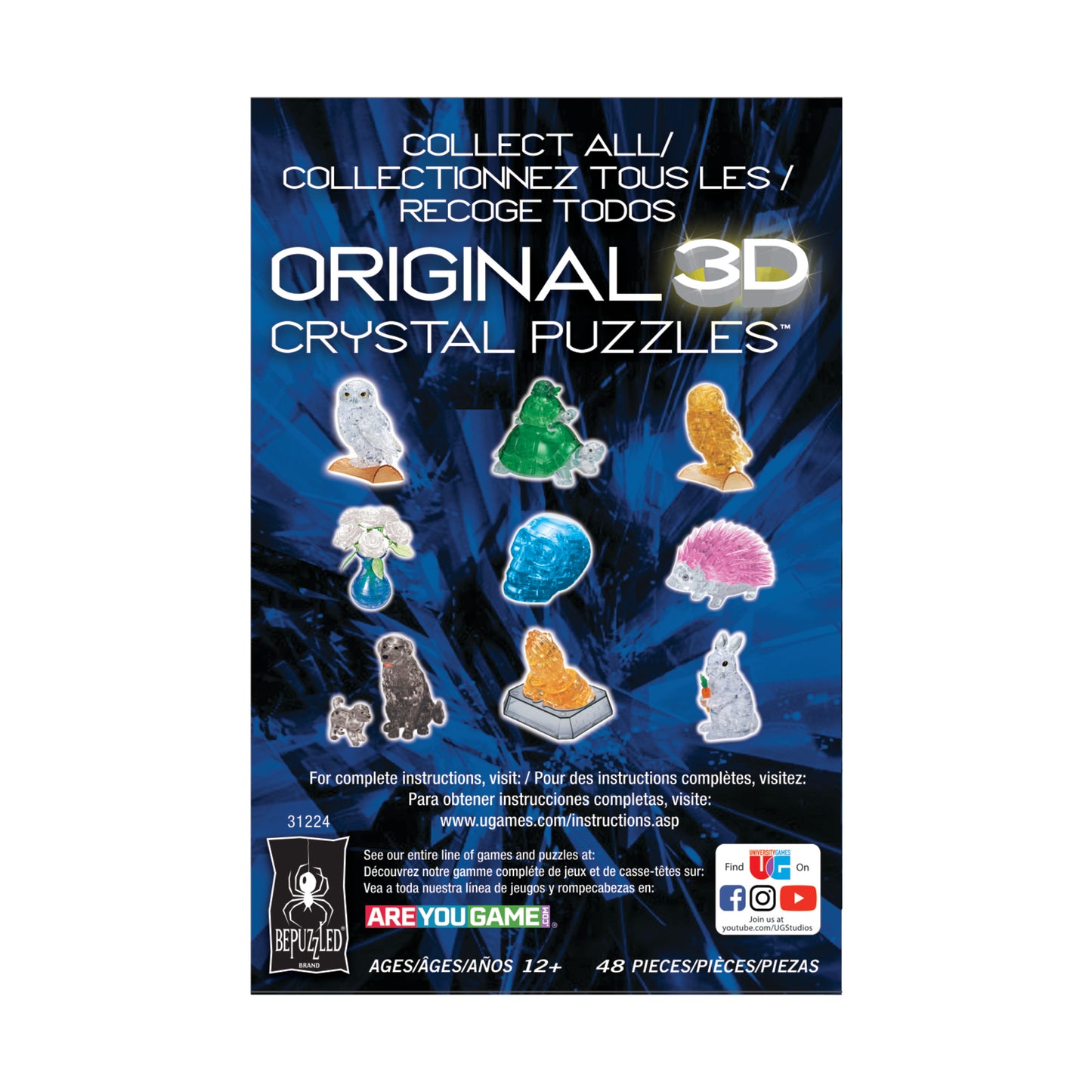 3D Crystal Puzzle - Gorilla and Baby (Black): 48 Pcs