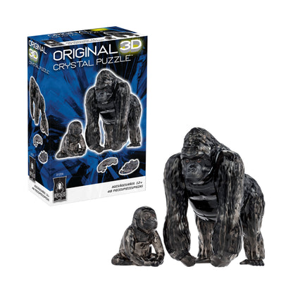 3D Crystal Puzzle - Gorilla and Baby (Black): 48 Pcs