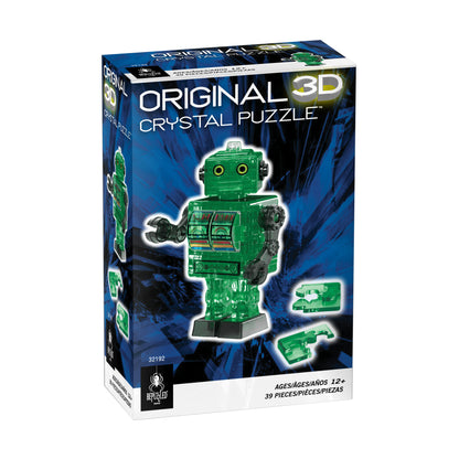 BePuzzled 3D Crystal Puzzle - Tin Robot (Green), 39 Pcs