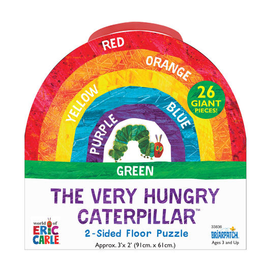 The Very Hungry Caterpillar 2-Sided Floor Puzzle with 26 giant pieces featuring rainbow colors and the iconic caterpi...