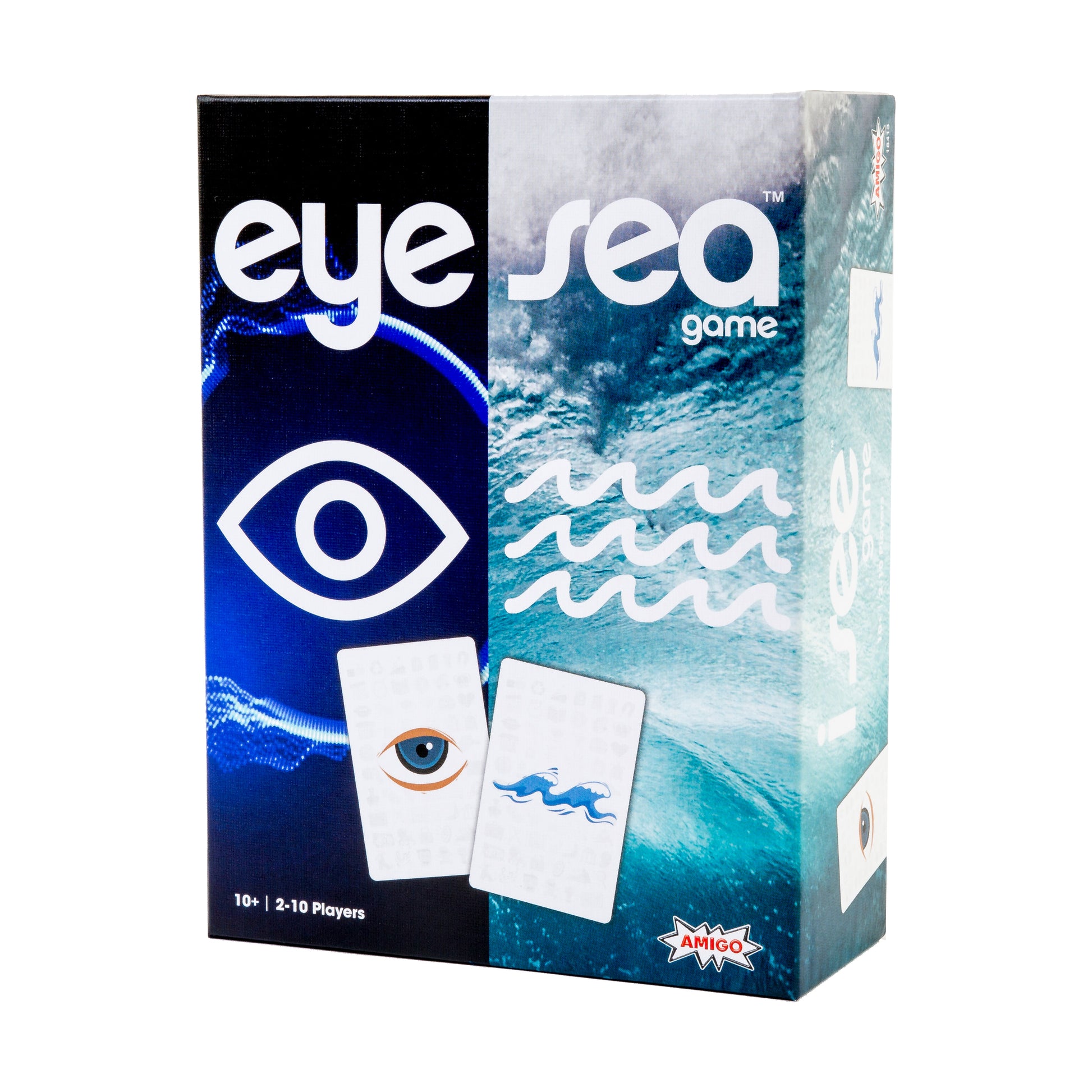 Eye Sea Game box with blue eye logo and ocean waves design, 2-10 players