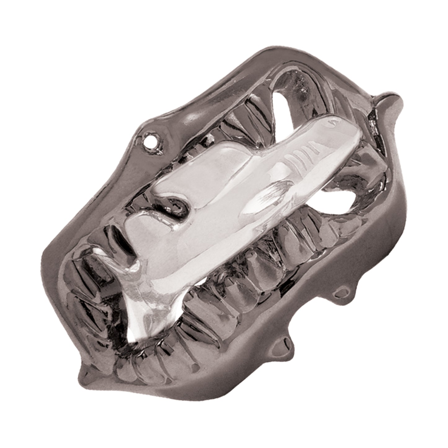 Hanayama Level 1 Cast Metal Shark Puzzle, a silver and gray interlocking metal brain teaser with shark-shaped components