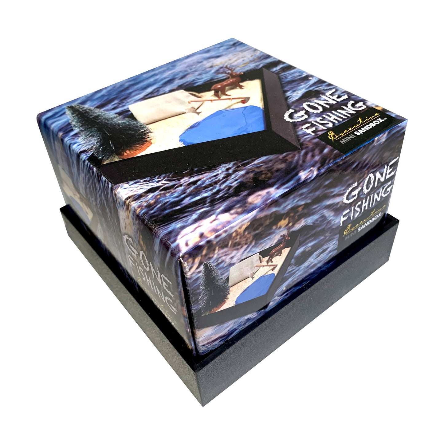 Be Good Company Executive Mini Sandbox - Gone Fishing theme with water and fishing imagery on decorative box
