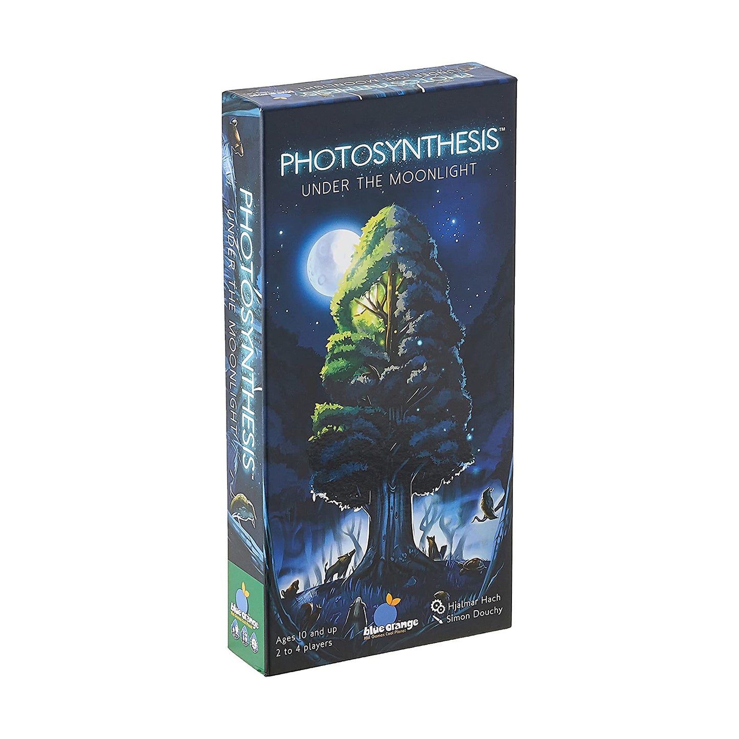 Photosynthesis Under the Moonlight board game box featuring a moonlit forest landscape with glowing plants and wildlife silhouettes
