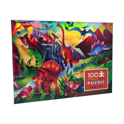 Dinosaur World Holographic Foil Puzzle - 100 pc