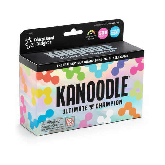Kanoodle Ultimate Champion brain-bending puzzle game with colorful pieces and built-in timer