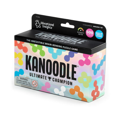 Kanoodle Ultimate Champion puzzle game box with colorful brain-teasing design