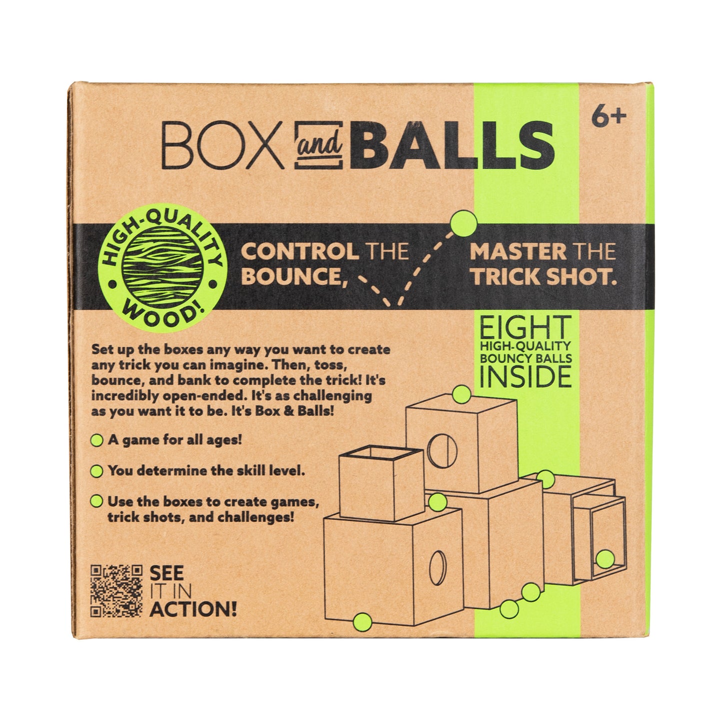 Box and Balls - Classic Wooden Trick Shot Game