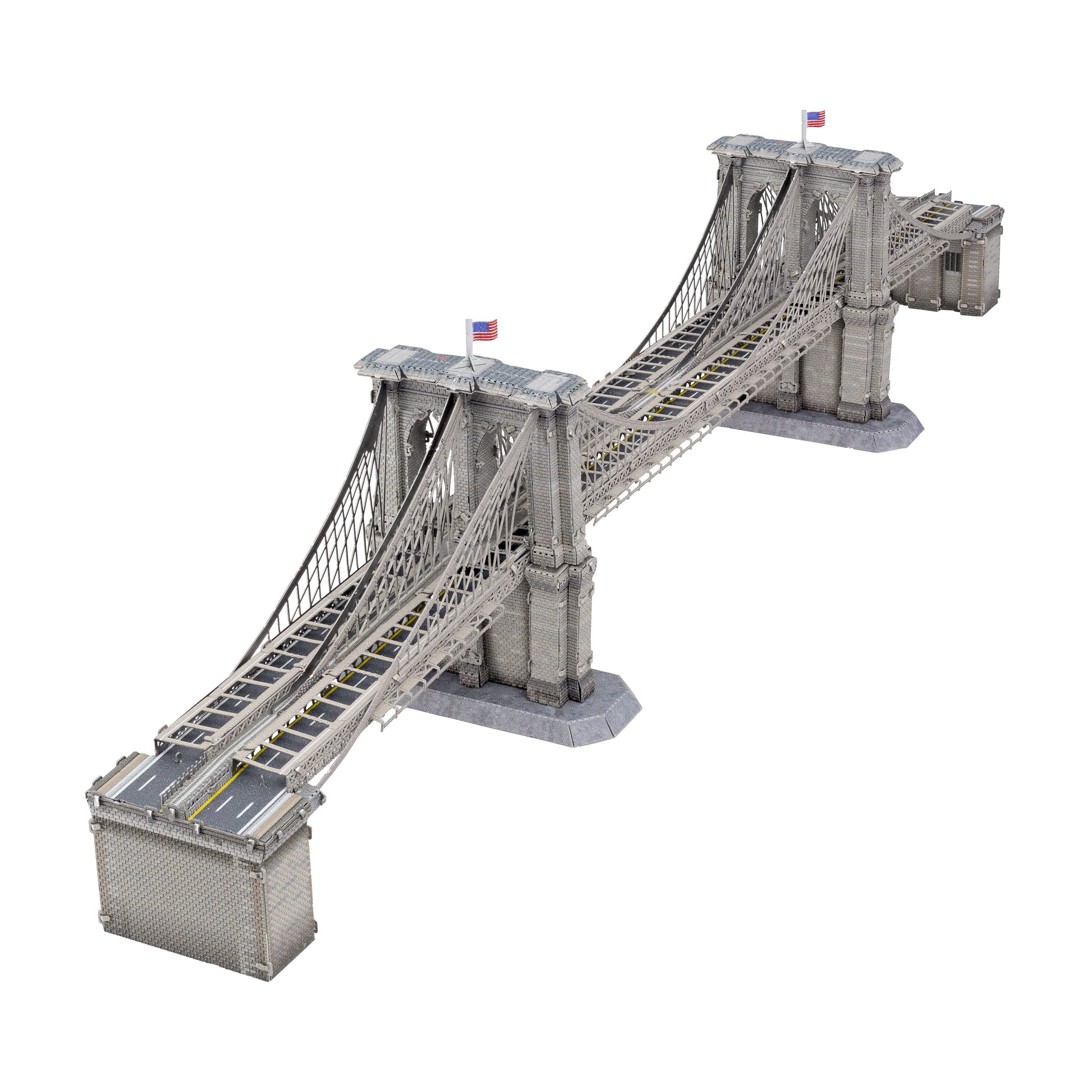 Metal Earth 3D Premium Brooklyn Bridge Model Kit, detailed metal building set on plain background