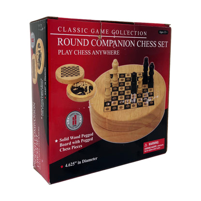 Classic Game Companion Round Chess Set - Portable Travel Edition
