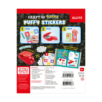 Klutz Pokemon Series Color-In 3D Puffy Sticker Maker Kit