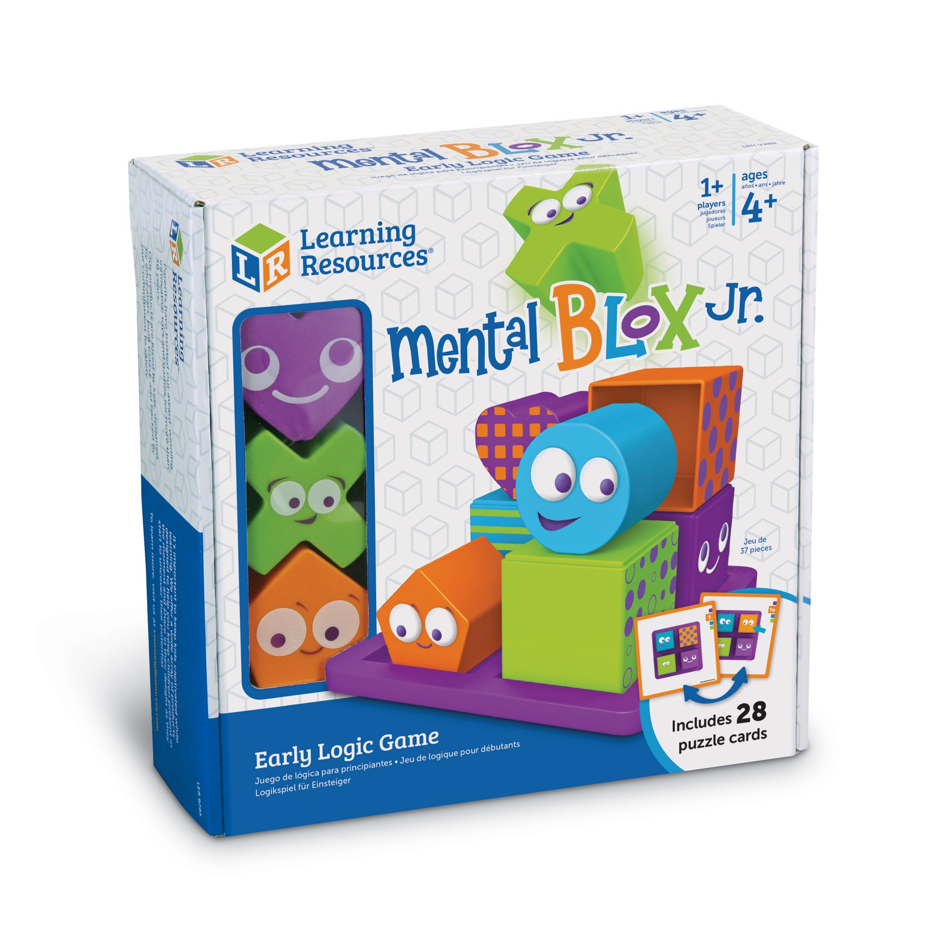 Learning Resources Mental Blox Jr. Early Logic Game boxed set with colorful block pieces and puzzle cards for ages 1+