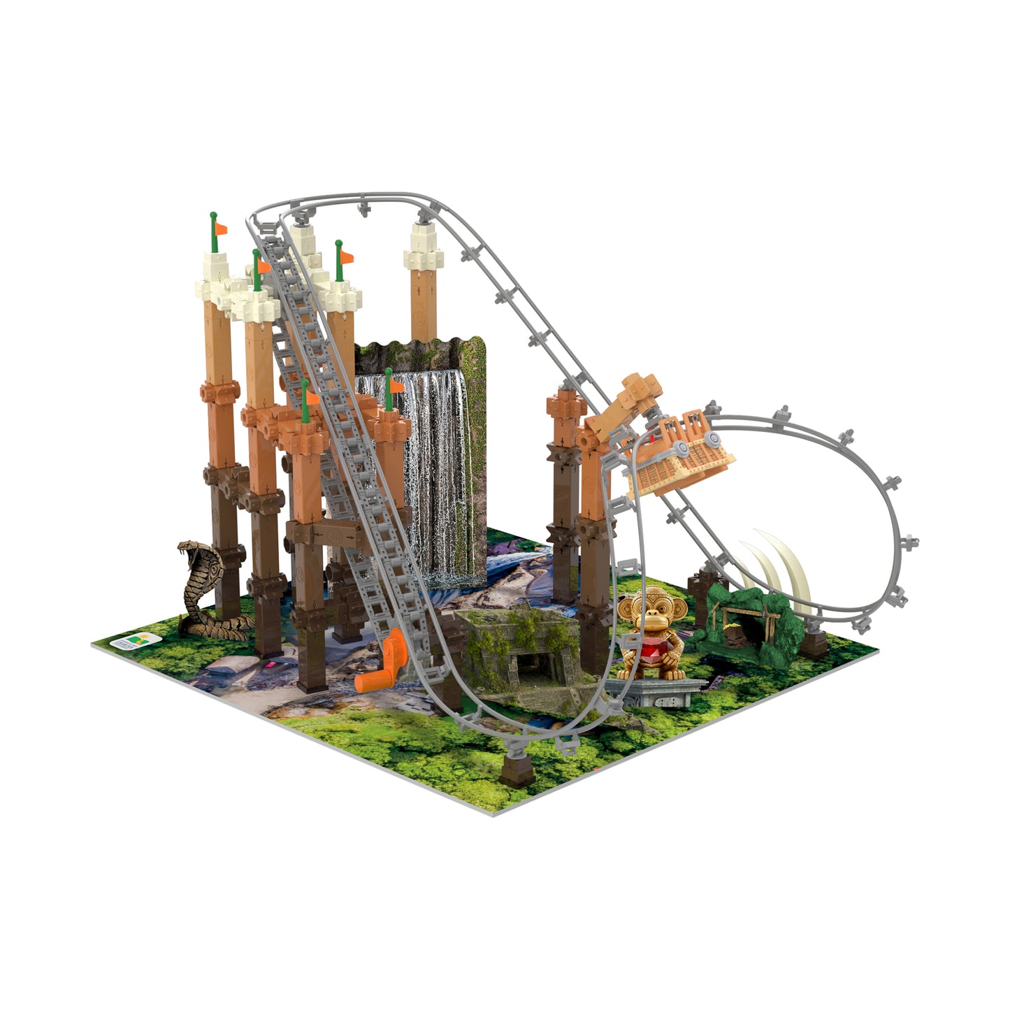 Techno Trax Mineshaft Roller Coaster Building Set - 150+ Pieces