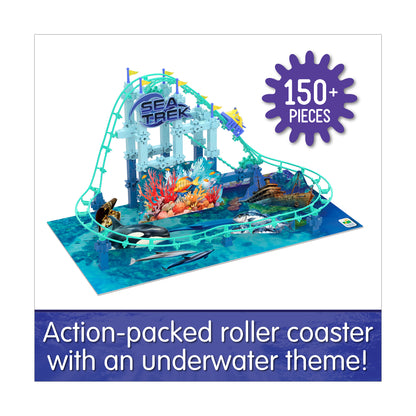 Techno Trax Sea Trek Roller Coaster Building Kit - 150+ Pieces