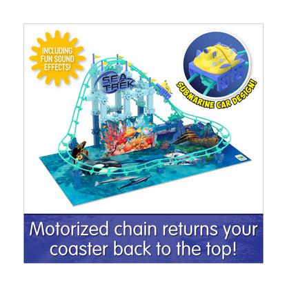 Techno Trax Sea Trek Roller Coaster Building Kit - 150+ Pieces