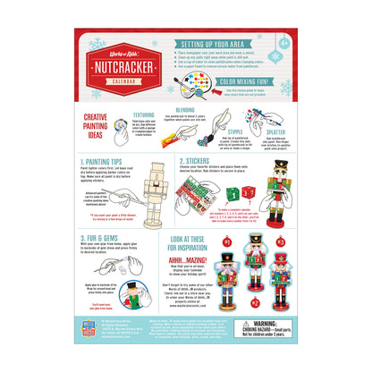 Works of Ahhh Nutcracker Calendar Wood Paint Set - Holiday Craft Kit