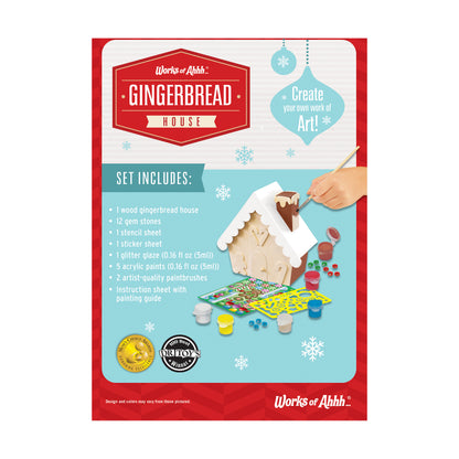 Works of Ahhh Gingerbread House Wood Painting Craft Kit
