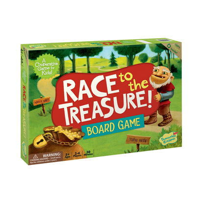 Race to the Treasure Board Game box showing cooperative gameplay for 2-4 players ages 5+