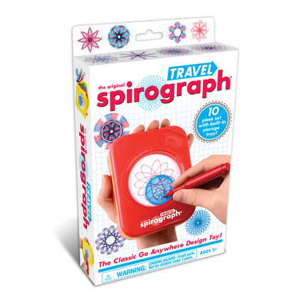 Travel Spirograph red portable design toy with geometric pattern designs