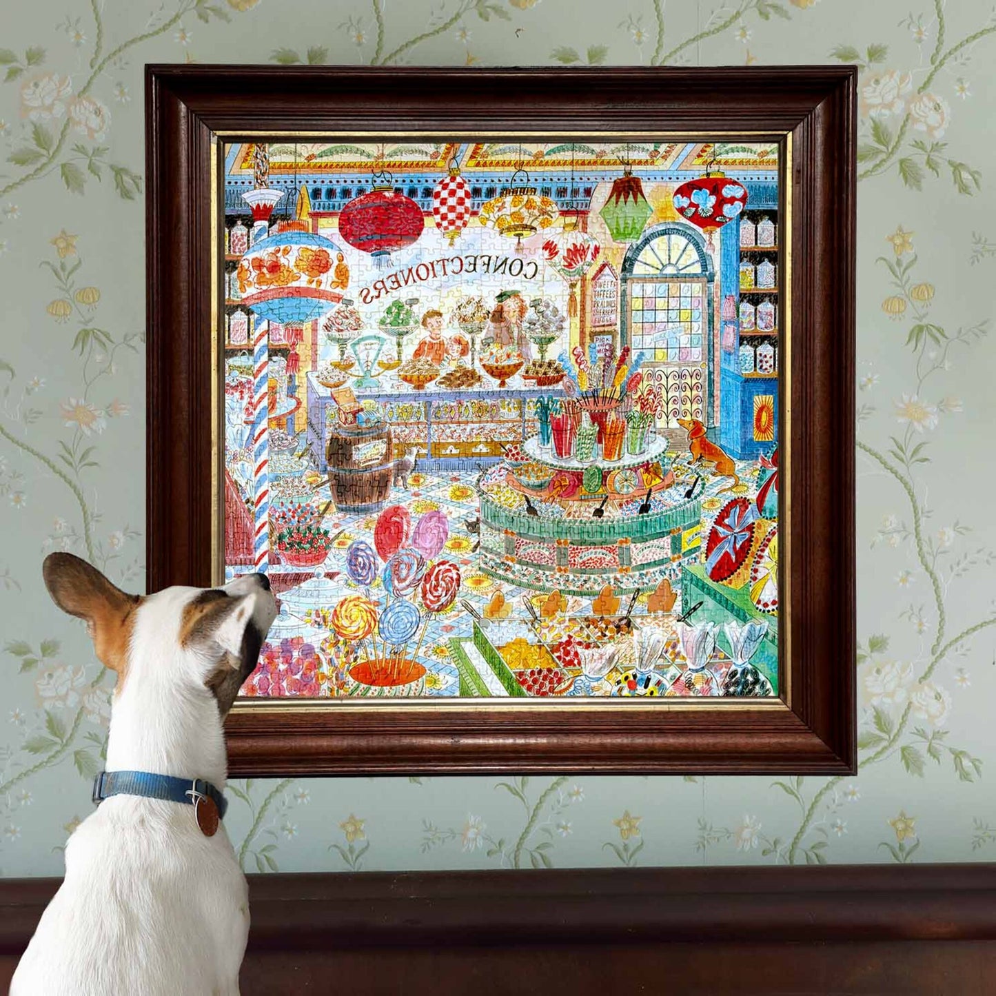 Piece&Love Sweet Shoppe 1000 piece puzzle with colorful candy shop scene