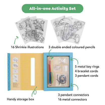 Tiger Tribe Shrinkies Ultimate Collection Craft Kit for Jewelry & Keychains, Ages 5-9