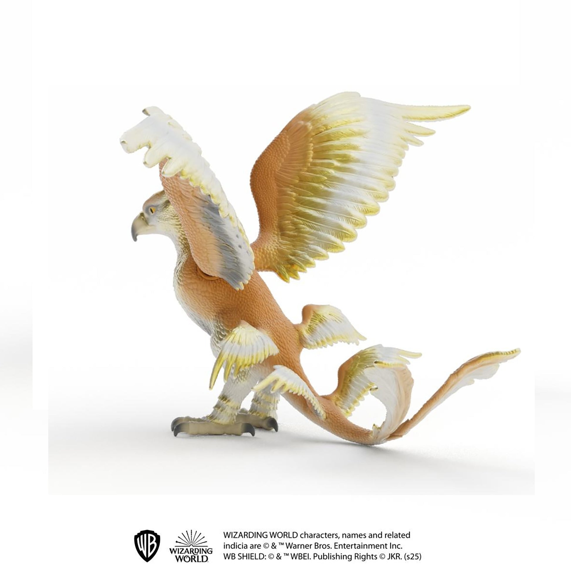 Wizarding World Thunderbird toy figure with golden and white wings, brown body, and detailed talons