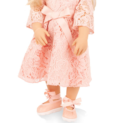 Gotz Happy Kidz Ella 19.5" poseable doll in pink lace dress with ballet shoes