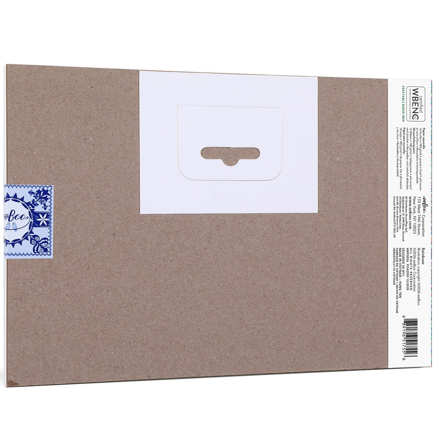Deluxe Watercolor Paper Pad Rainbow with kraft packaging and handle