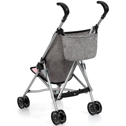 Bayer Design Dolls Buggy in grey with pink accents and butterfly design