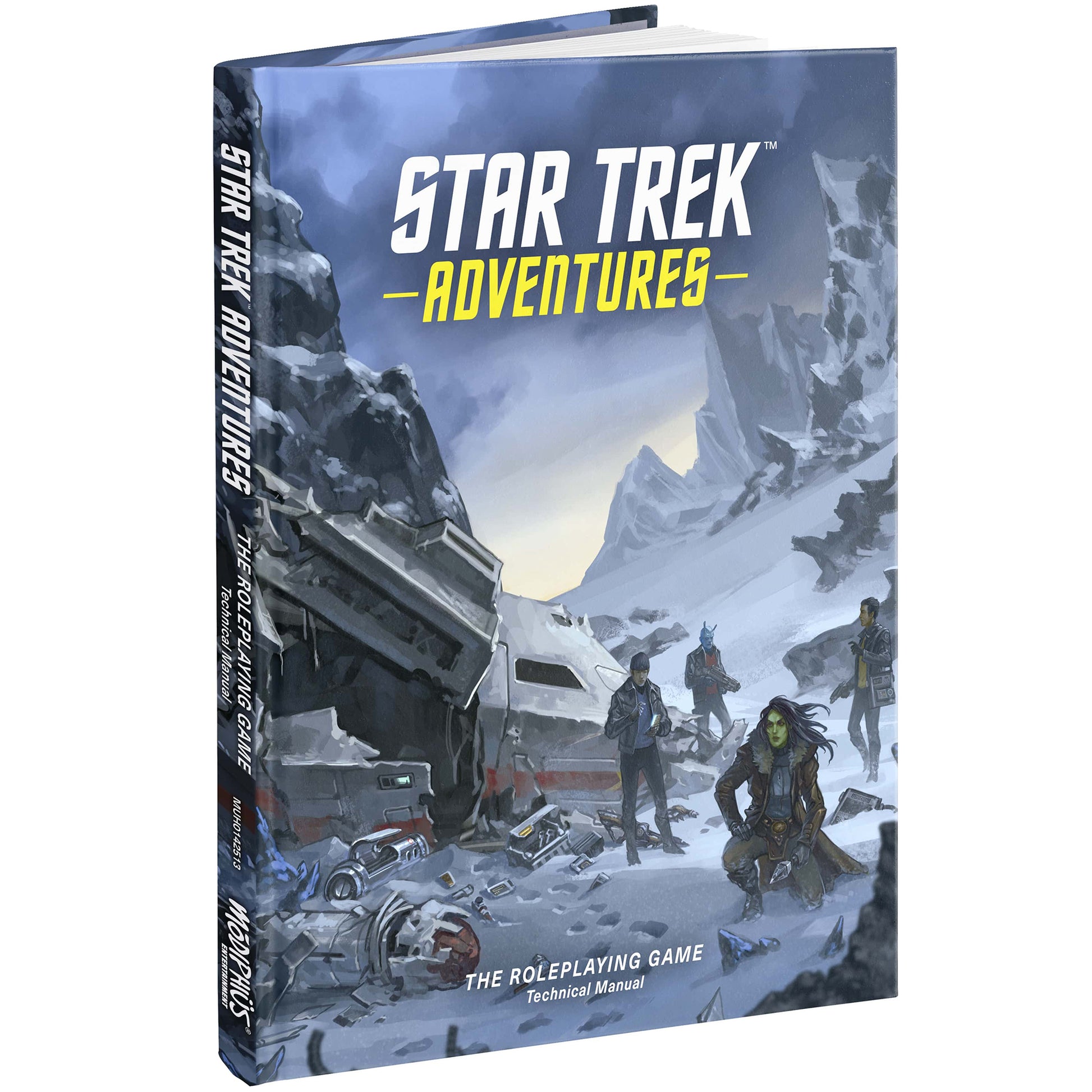 Star Trek Adventures Technical Manual RPG rulebook with blue snow planet cover art
