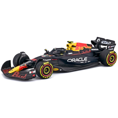 Bburago 1:64 Red Bull RB21 diecast race car in black, red and yellow on collector blister card