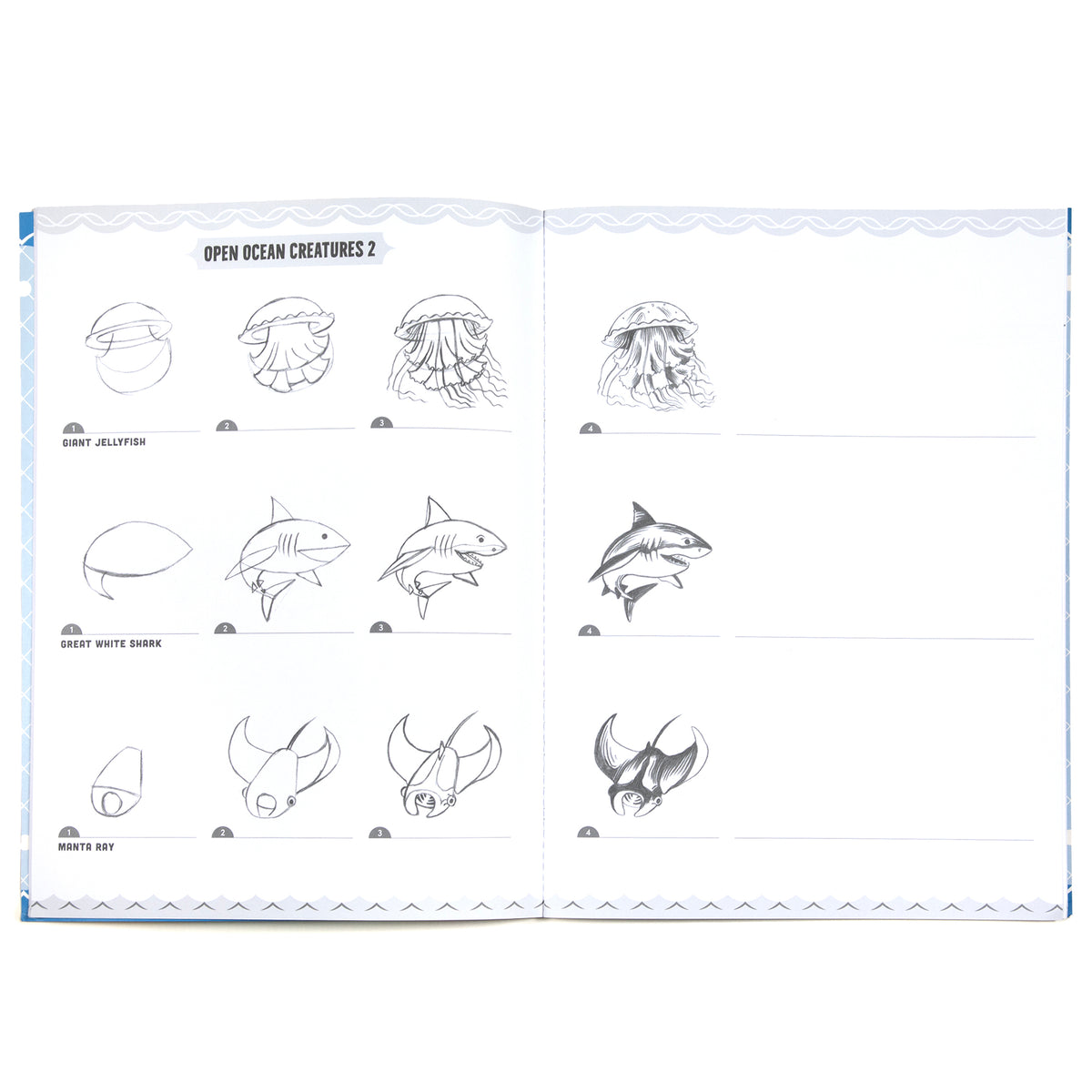 eeBoo Under the Sea Drawing Kit - 32 Pages + 50 Stickers