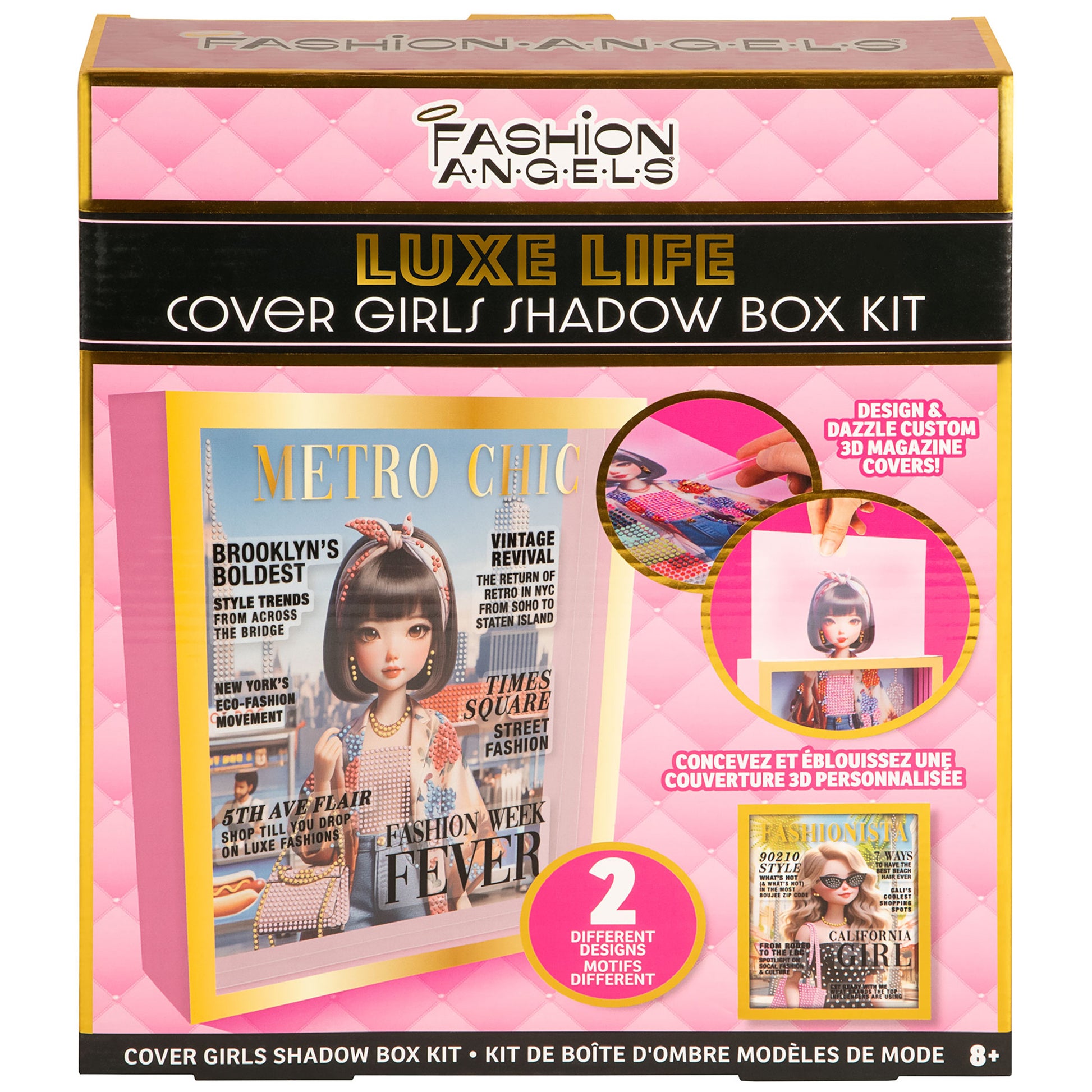 Fashion Angels Luxe Life Cover Girls Shadow Box Kit with 2 designs and magazine covers