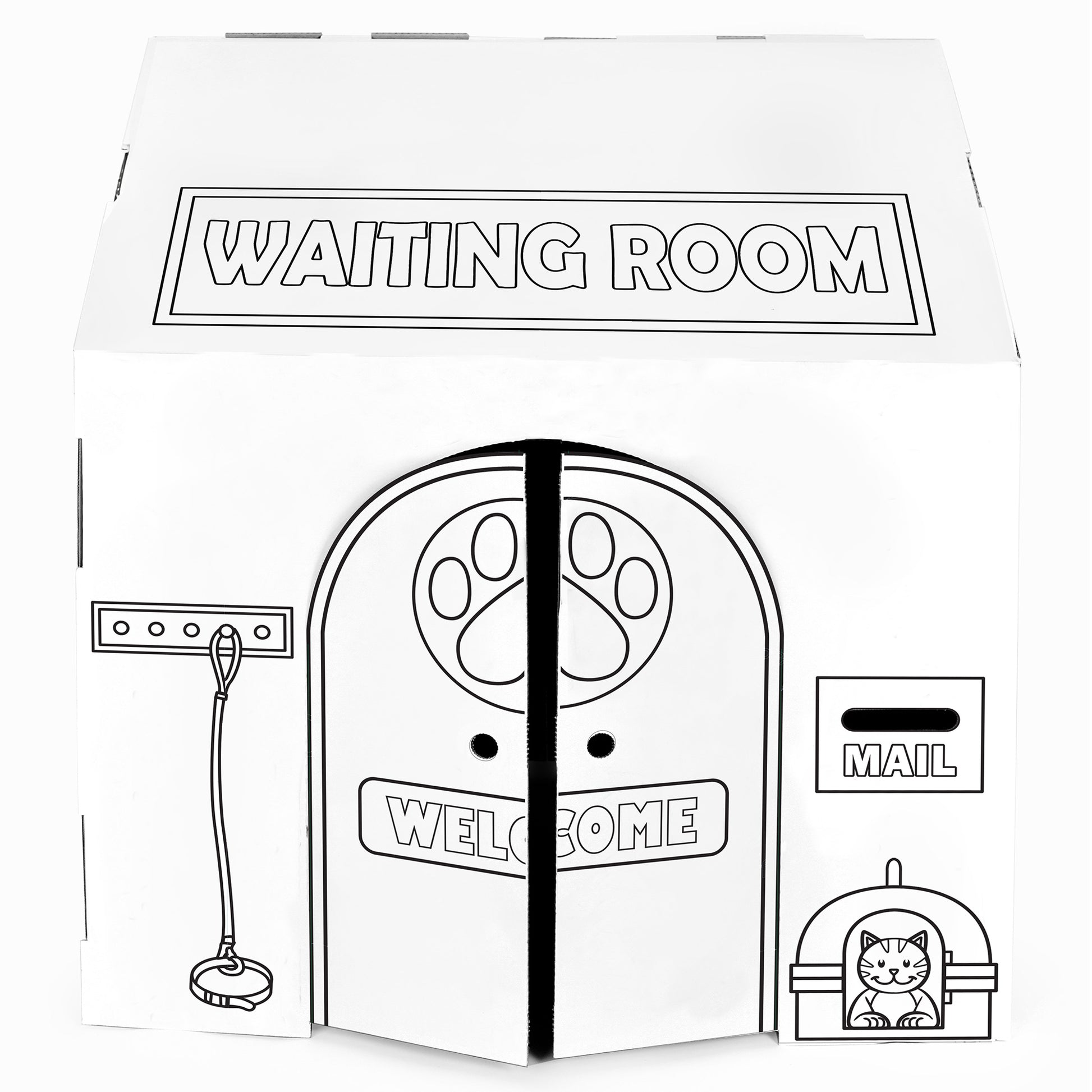 Easy Playhouse Animal Hospital waiting room playset with welcome door and mailbox