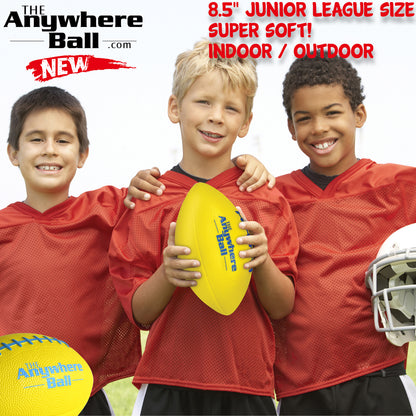 Anywhere Ball Football 8.5 inch junior league size yellow soft foam ball