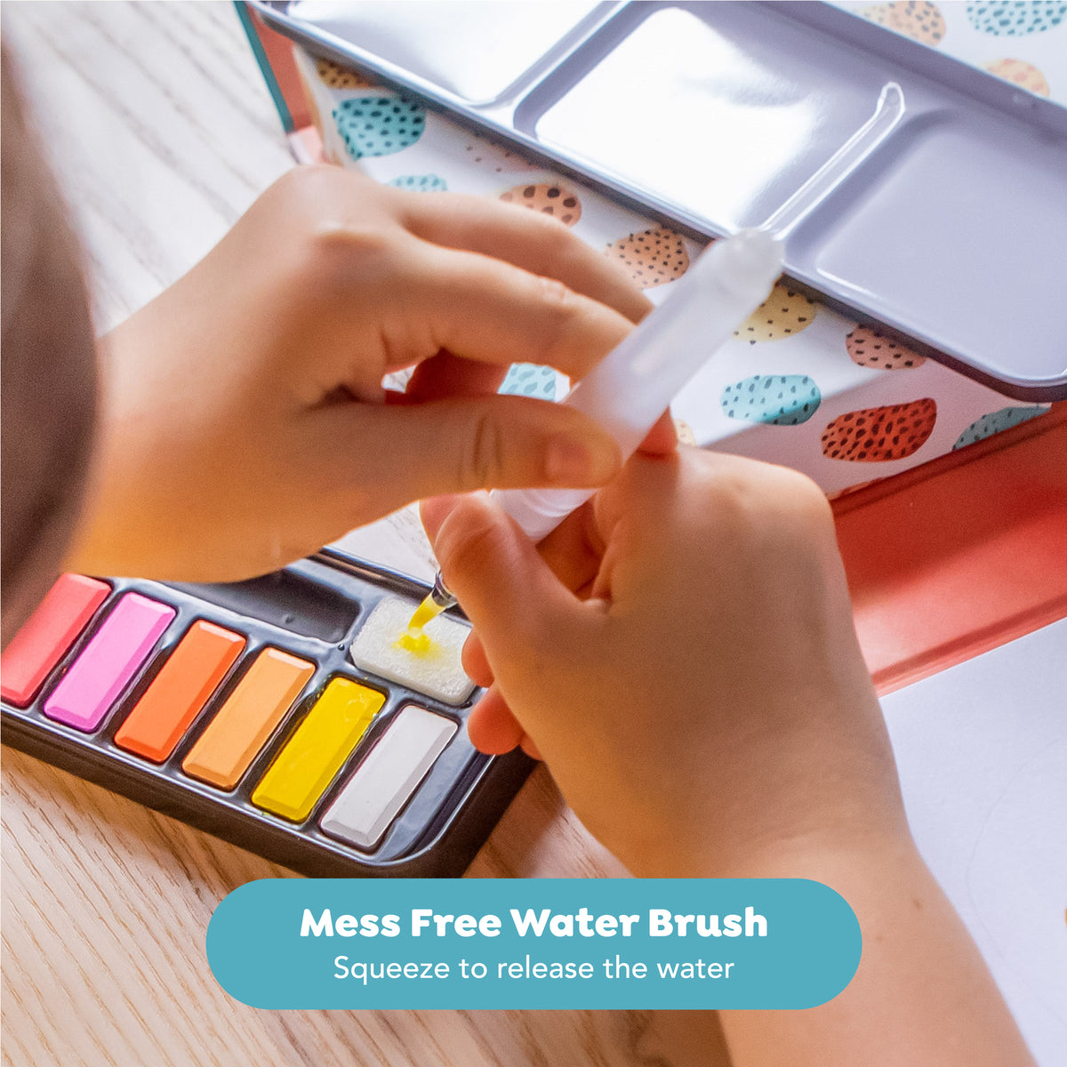 Tiger Tribe watercolor painting set with mess-free water brush, 12 colors, and animal guide for kids
