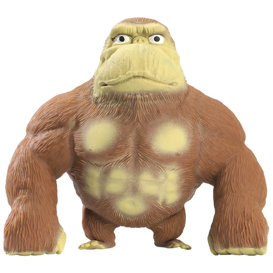 Brown muscular gorilla action figure with yellow-green face, chest details, and limbs on plain white background