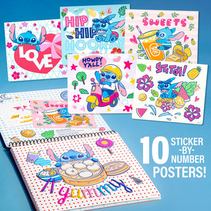 Disney Stitch Sticker By Number Portfolio Set - Creative Kids Crafts Kit
