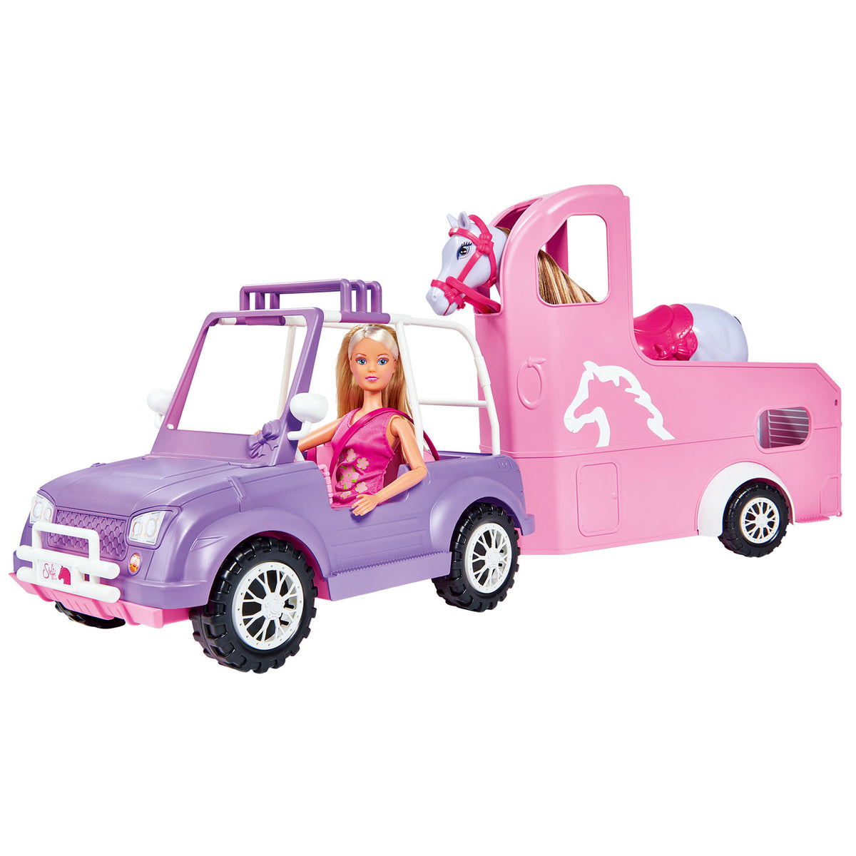 Steffi Love Horse Trailer purple car with pink horse trailer playset